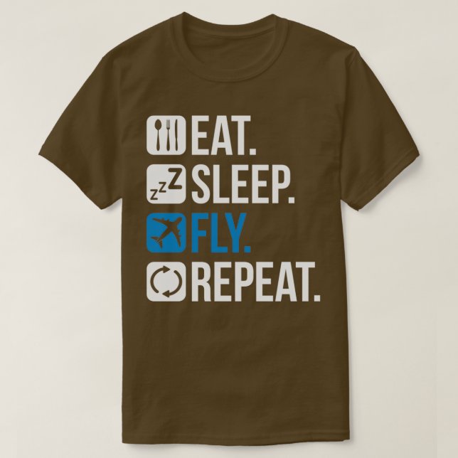 Pilot Gift Eat Sover Fly Repeat Aerialist A T Shirt (Design framsida)