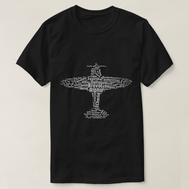 Pilot Gift för flygande fonetisk alfabet T Shirt (Design framsida)