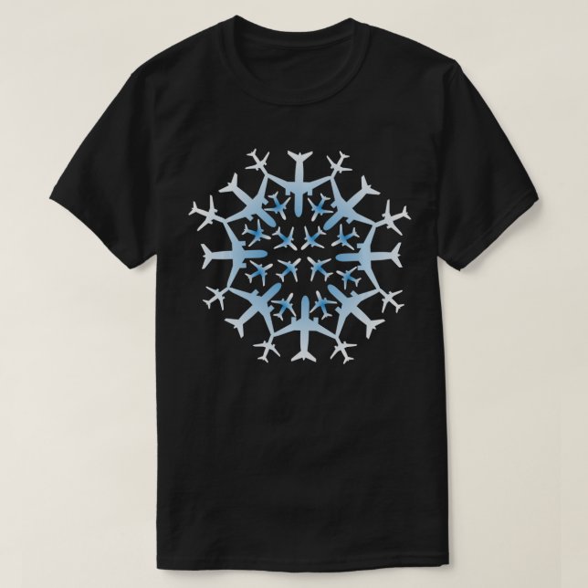 Pilot Gift Snowflake-flygplan Jul Snö Avia T Shirt (Design framsida)