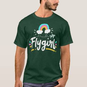 Pilot Girl Flight Attendant T Shirt