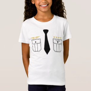Pilot guld-stjärnor, svartvit flyglinje t shirt