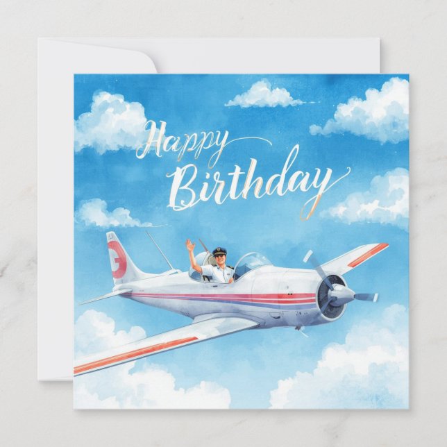 Pilot Happy Birthday on the airplane (Framsida)