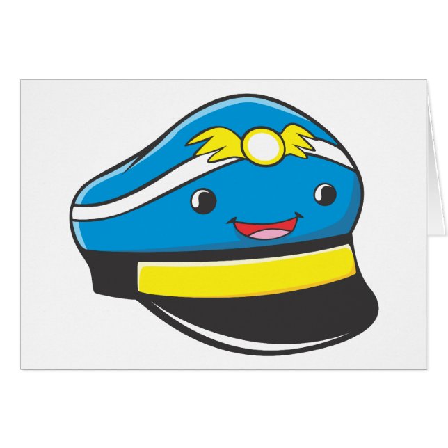 Pilot- hatt för manlig hälsningskort (Framsidan Horizontal)