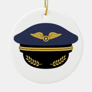 Pilot- hatt julgransprydnad keramik