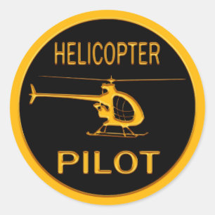Pilot- helikopter runt klistermärke