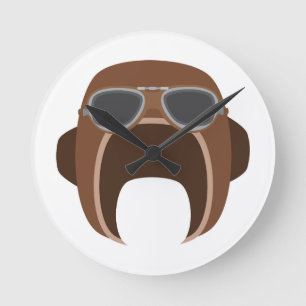 Pilot Helmet Rund Klocka