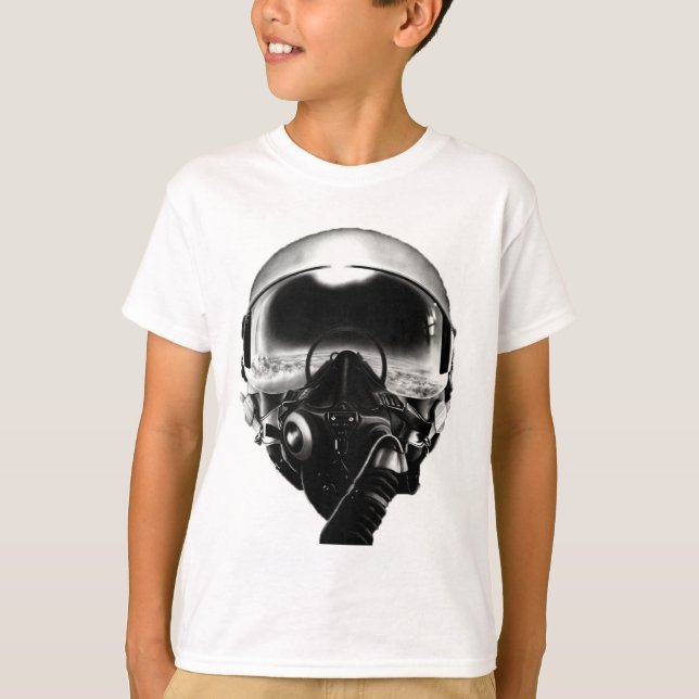 Pilot- hjälm för kämpe t shirt (Framsida)