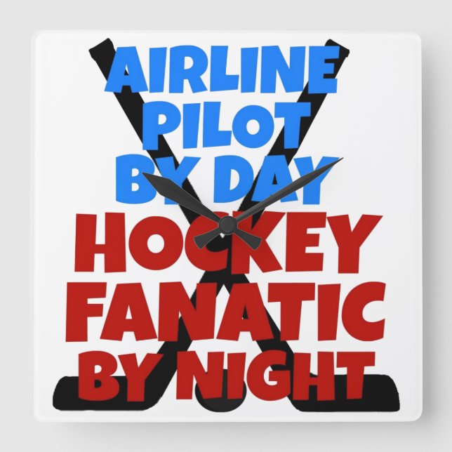 Pilot- hockeyälskareflygbolag fyrkantig klocka (Framsida)