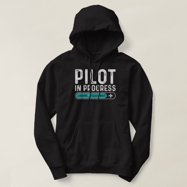 Pilot i pågående arbete Vänta på en fungerande luf Hoodie (Design framsida)