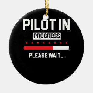 Pilot i Progress Flight School Student Julgransprydnad Keramik