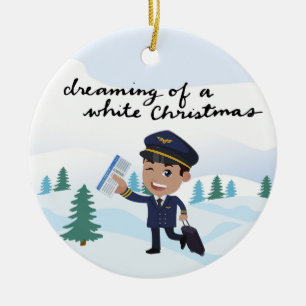 Pilot i samma form som jultemat julgransprydnad keramik
