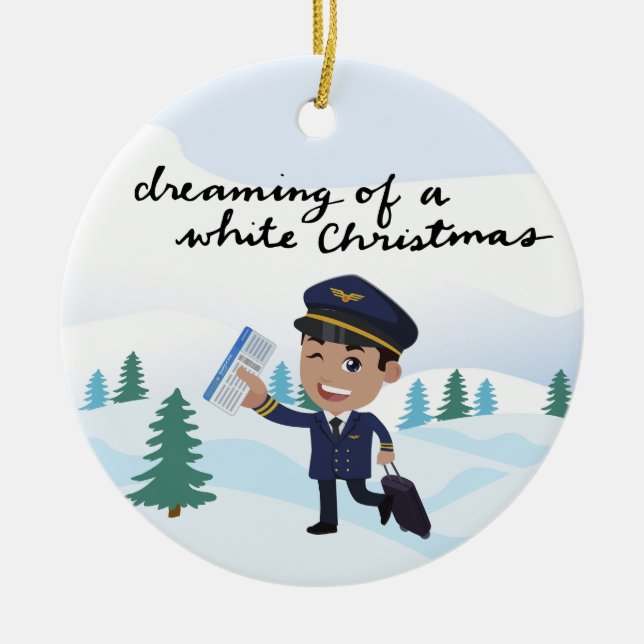 Pilot i samma form som jultemat julgransprydnad keramik (Framsidan)