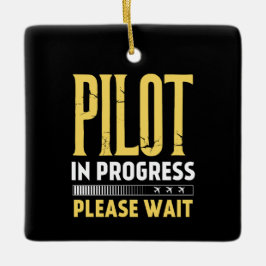 Pilot in Progress – Loading Bar Aviation Design Julgransprydnad Keramik