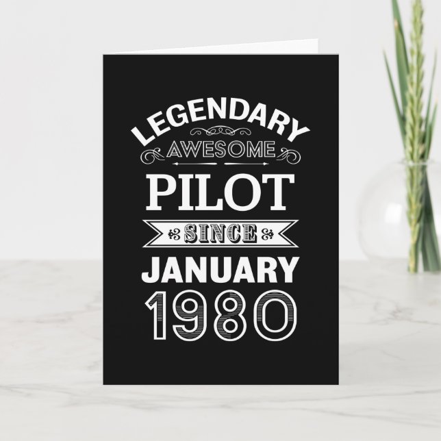 Pilot Januari 1980 40th Birthday Gift Kort (Framsida)