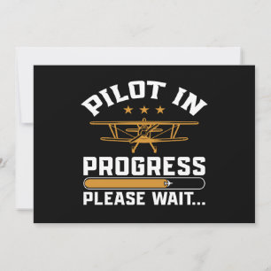 Pilot Lastar… Rolig Vintage Doppeldecker Flyg Inbjudningar