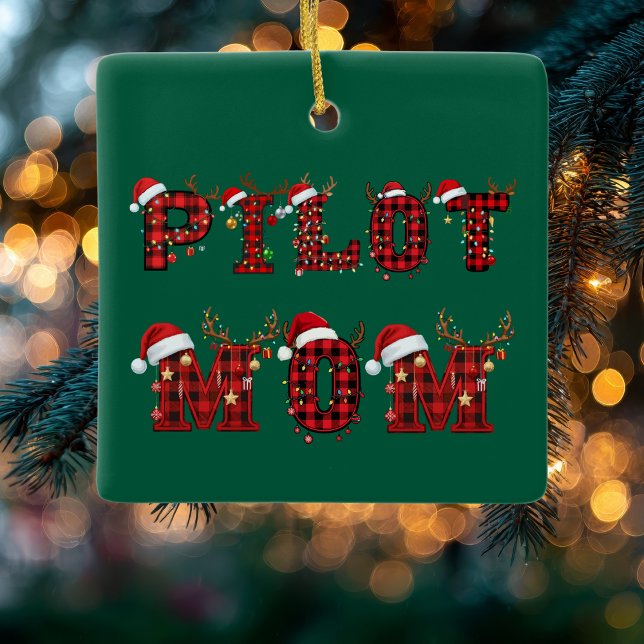Pilot Mamma Jul Brev Ljus Prydnader Roligt Julgransprydnad Keramik (Skapare uppladdad)
