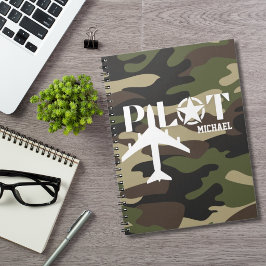 Pilot & militärflygplan, Kamouflage, Minimalistisk Anteckningsbok