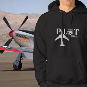 Pilot & Militärt flygplan, Enkelt, Minimalistiskt Hoodie