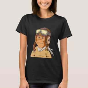 Pilot Monkey Flies Ape Nft Thned T Shirt