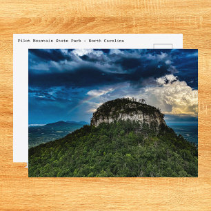 Pilot Mountain NC State Park efter regnbåge Vykort