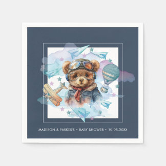 Pilot Nalle Baby Shower-Birthday Pappersservett