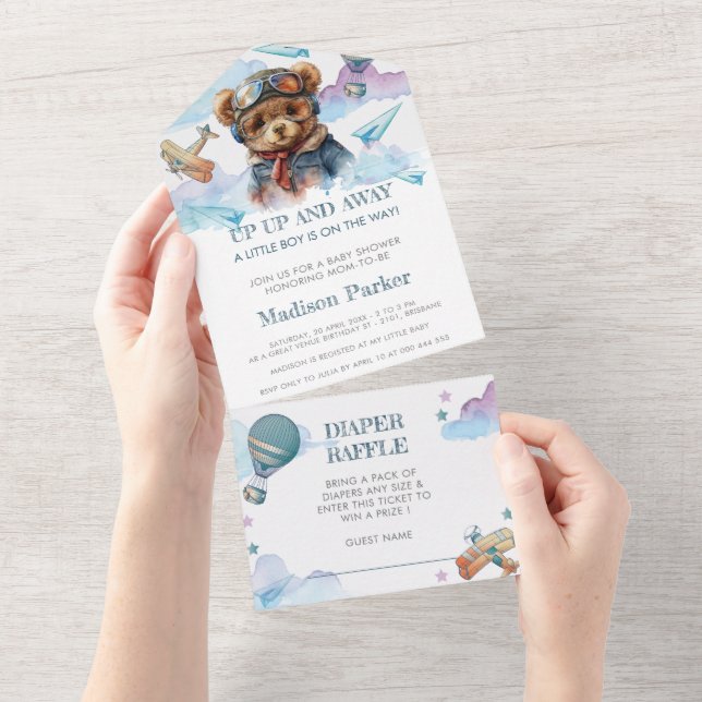 Pilot Nalle Baby Shower Diaper Raffle (Tearaway)
