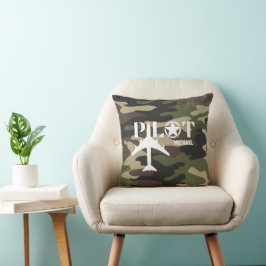 Pilot- och militärflygplan, kamouflage, minimalist kudde
