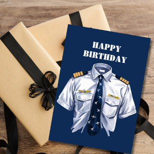Pilot över vattenfärg Shirt & Namn bricka, Simple Julkort