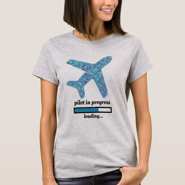 "Pilot Pågående" Flygplan T-Shirt (Framsida)
