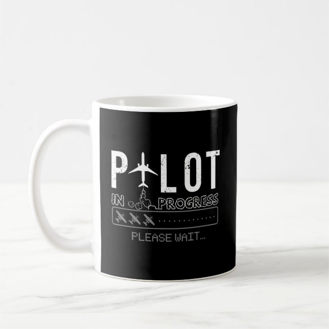 Pilot Pågående - Funny framtida pilotluftfart Kaffemugg (Vänster)
