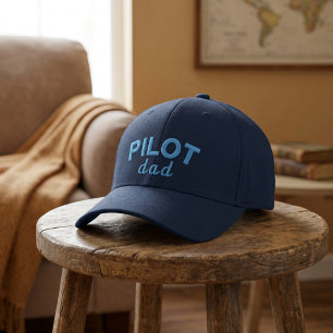 Pilot Pappa Blå Aviation Anpassat Namn Pensionerin Broderad Keps