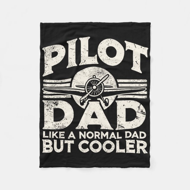 Pilot Pappa-flygplan Fleecefilt (Framsidan)