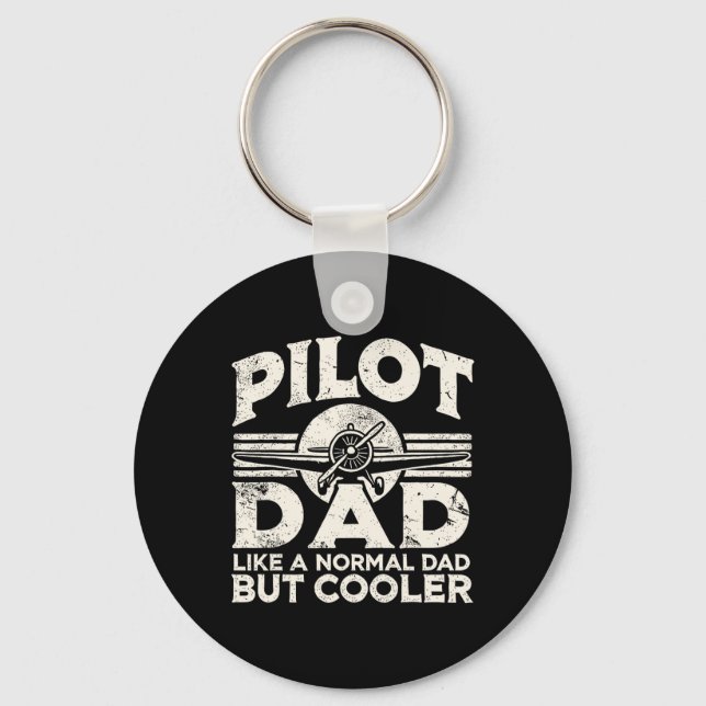 Pilot Pappa-flygplan Nyckelring (Framsida)