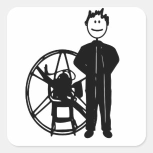 Pilot- Paramotor Fyrkantigt Klistermärke