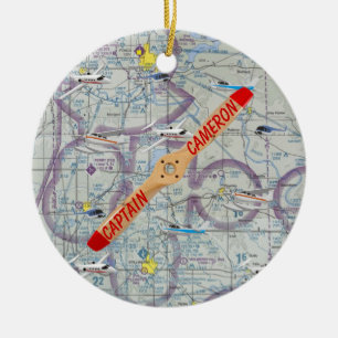 Pilot- personlig julgransprydnad keramik