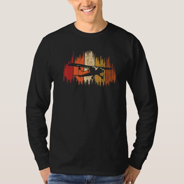 Pilot Pilot Flygplan över skogsretro T Shirt (Framsida)