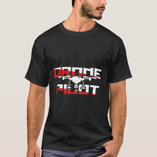 Pilot Pilot Idea Drone Quadcopter T Shirt (Framsida)