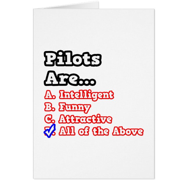 Pilot Quiz..Joke Hälsningskort (Framsidan)