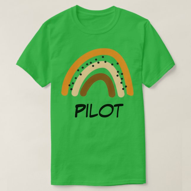 Pilot Rainbow Gift Funny Present Idea For Pilot  T Shirt (Design framsida)