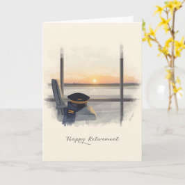 Pilot Retirement with airport background Kort