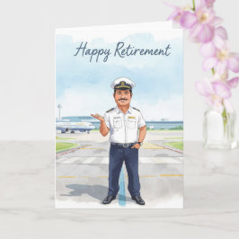 Pilot Retirement with airport background Kort