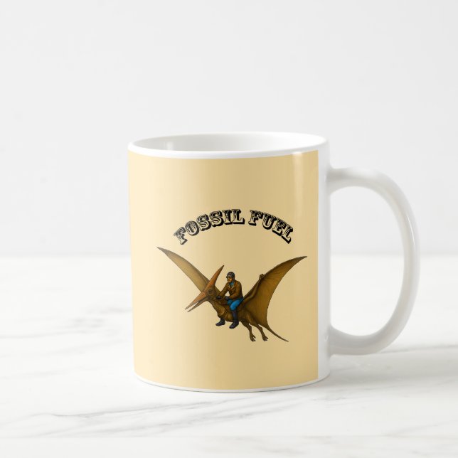 Pilot Riding på en flygande Pterosaur Dinosaur URM Kaffemugg (Höger)