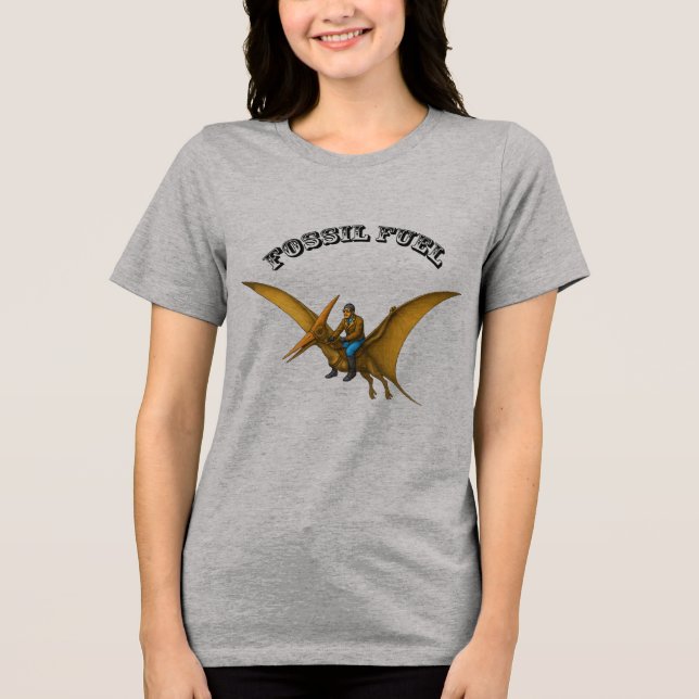 Pilot Riding på en flygande Pterosaur Dinosaur URM T Shirt (Framsida)