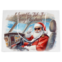 Pilot Santa is Flying for Christmas in the Sky