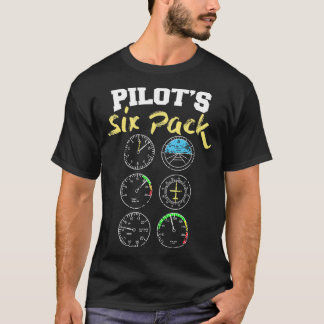 Pilot Sex Pack med instrument i cockpit T Shirt