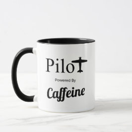 Pilot som drivs av koffein mugg