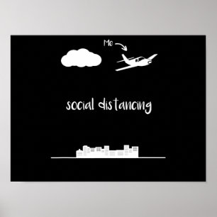 Pilot som flyger det här är jag Social som Avstånd Poster