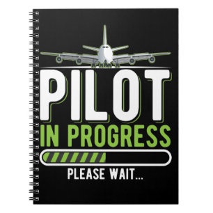 Pilot som laddar flygplanet Funny Pilot Anteckningsbok