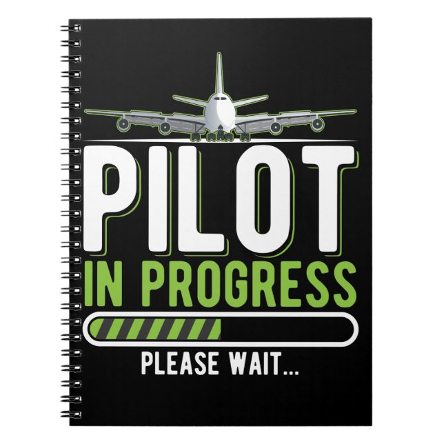 Pilot som laddar flygplanet Funny Pilot Anteckningsbok (Framsidan)