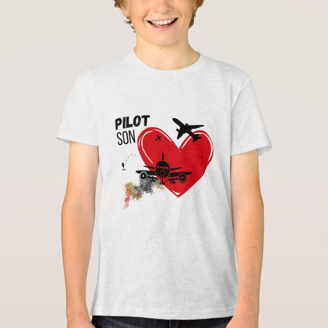 "PILOT SON - Proud Son Redo till Soar T-Shirt" T Shirt (Framsida)